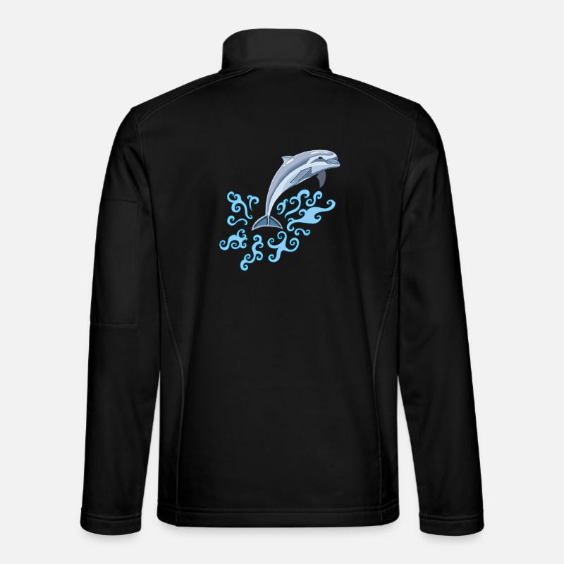 Der Sprung des Delfins - Unisex Softshelljacke - Schwarz