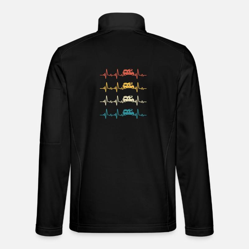 camping car retro battement de coeur camping  Veste en tissu softshell Unisexe