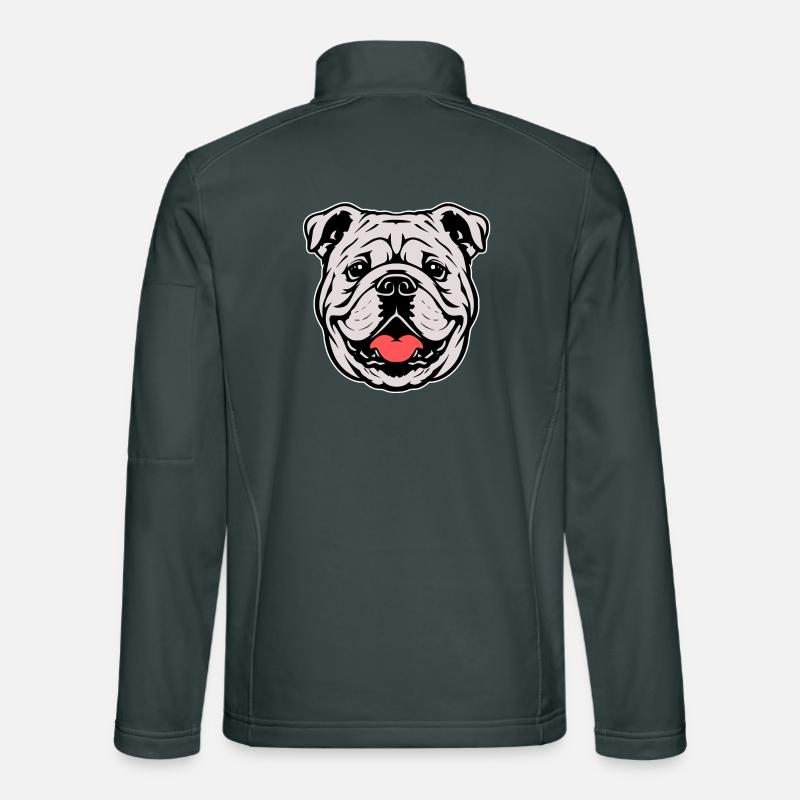 Illustration de la tête de bouledogue Veste en tissu softshell Unisexe