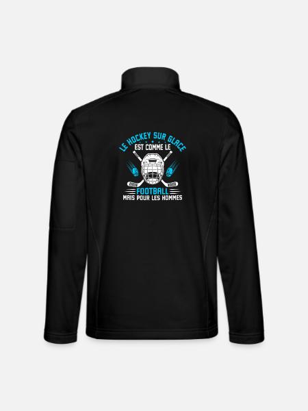 le hockey sur glace cadeau drôle hockey sur glace - Unisex Softshell Jacket - black - Back
