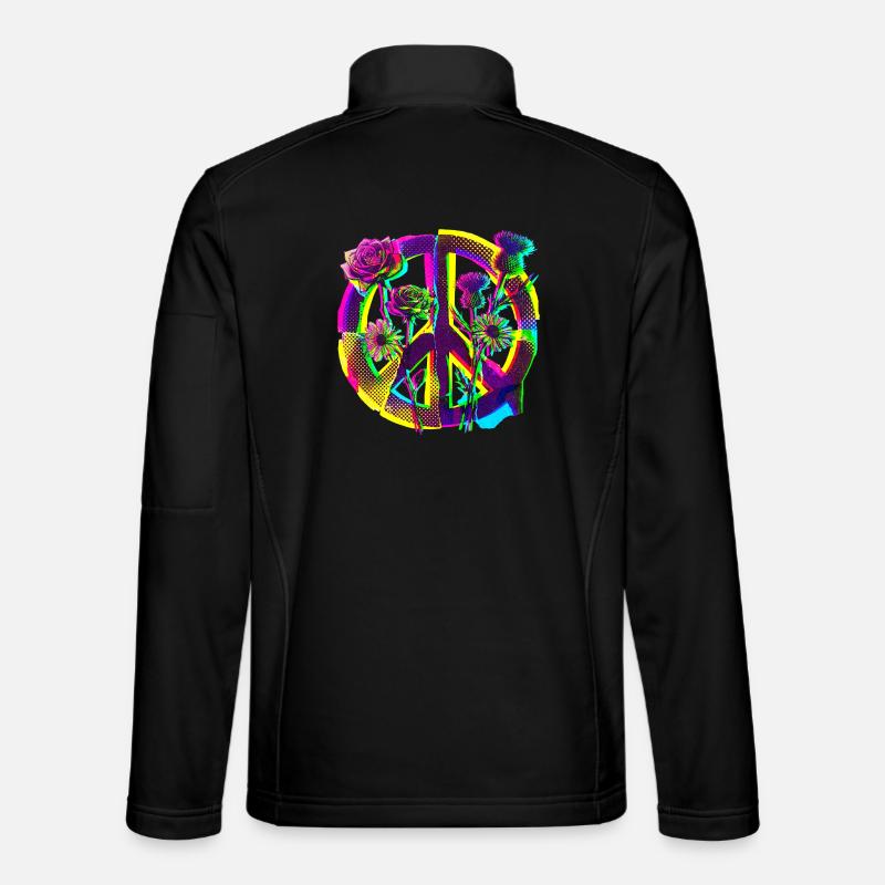 Peace Flowers Peace Demo - Unisex Softshell Jacket - black