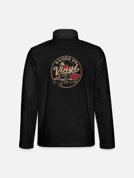 Passion vinyle et voitures V8 - Veste en tissu softshell Unisexe - noir - Dos