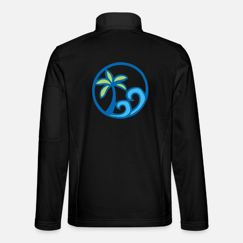Vagues et palmier - Veste en tissu softshell Unisexe - noir