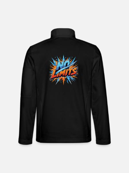 No Limits Motivation Sports Gaming Saying Design - Unisex Softshell Jacket - black - Back