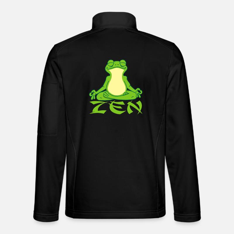 Frosch und Yoga - Unisex Softshelljacke - Schwarz