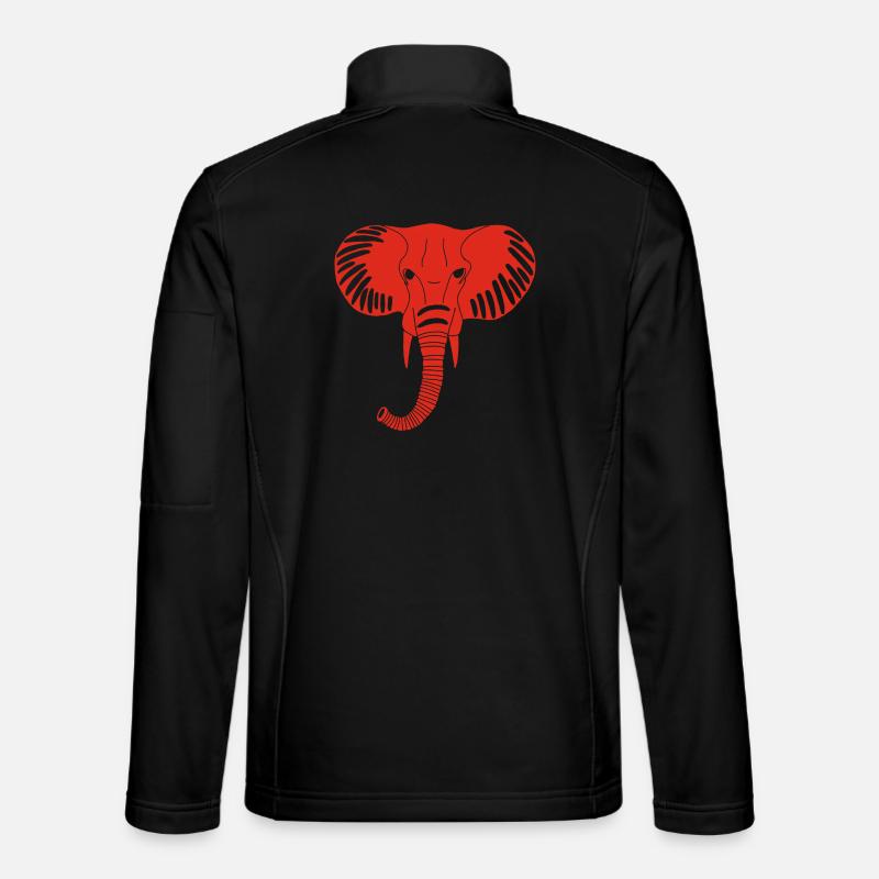 Red elephant head - Unisex Softshell Jacket - black