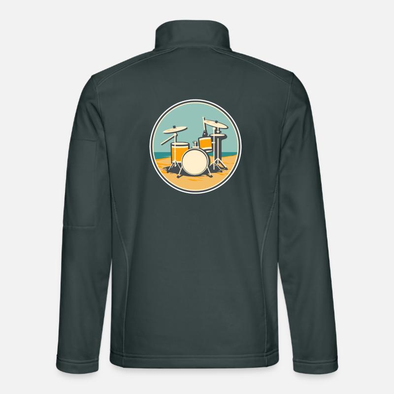 Drum Set Illustration Unisex Softshell Jacket