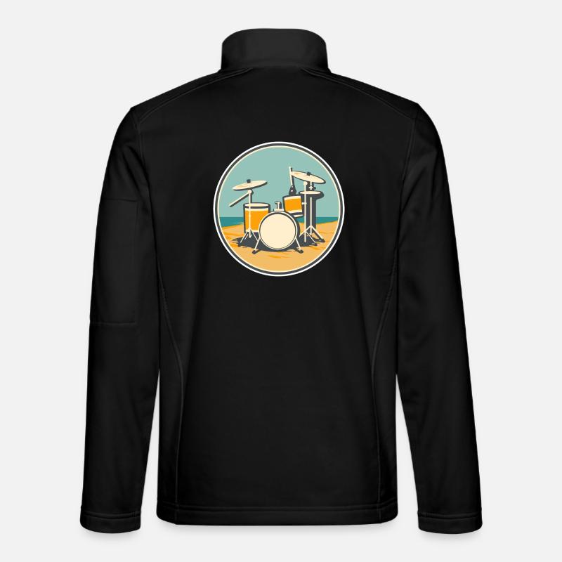 Drum Set Illustration - Unisex Softshell Jacket - black