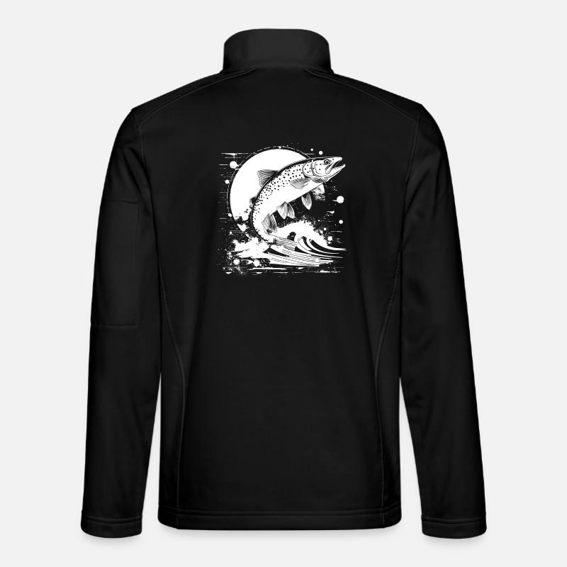 Graphique de pêche - Veste en tissu softshell Unisexe - noir