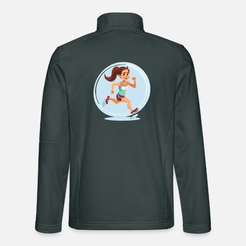 Runner in comic style Unisex Softshell Jacket