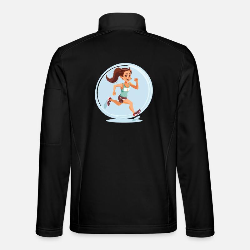 Läuferin im Comic-Stil - Unisex Softshelljacke - Schwarz