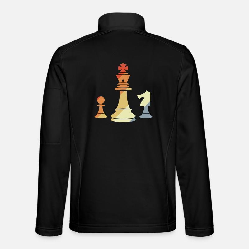 Pièces d’échecs vintage Veste en tissu softshell Unisexe
