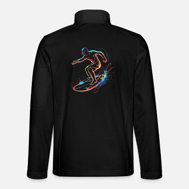 Surfing Boy Retrowave - Unisex Softshell Jacket - black