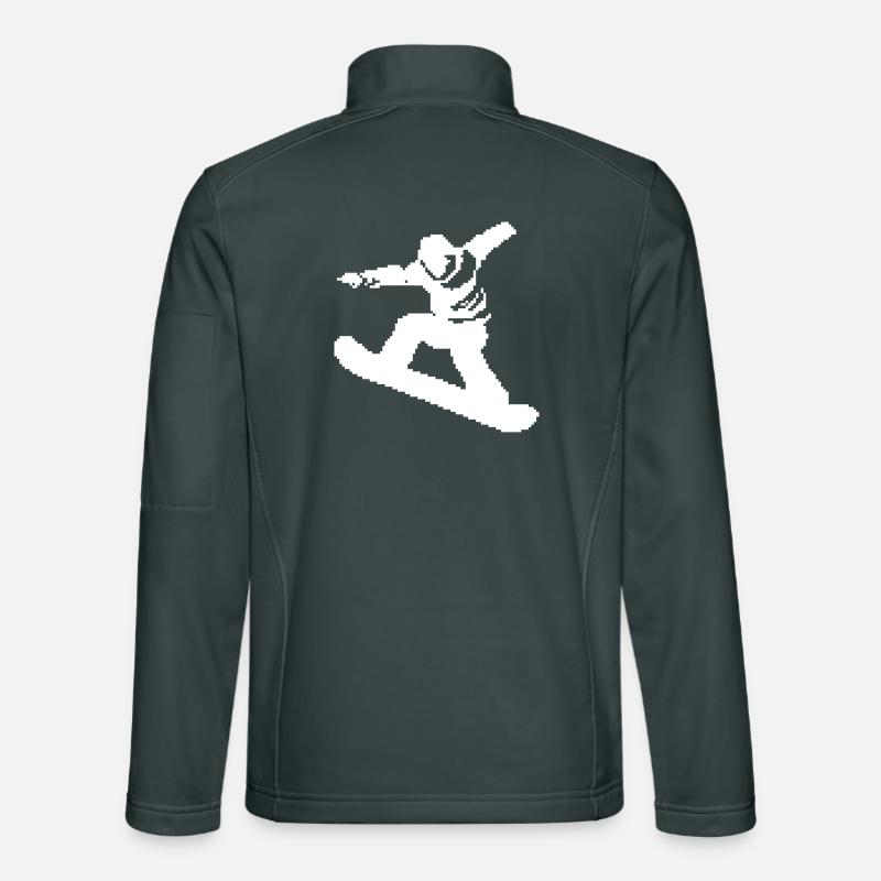 Snowboarder Pixel Grafik Unisex Softshelljacke