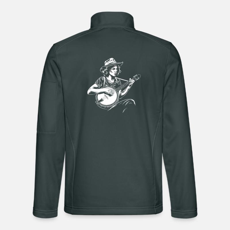 Banjo Player Sketch Unisex Softshell Jacket
