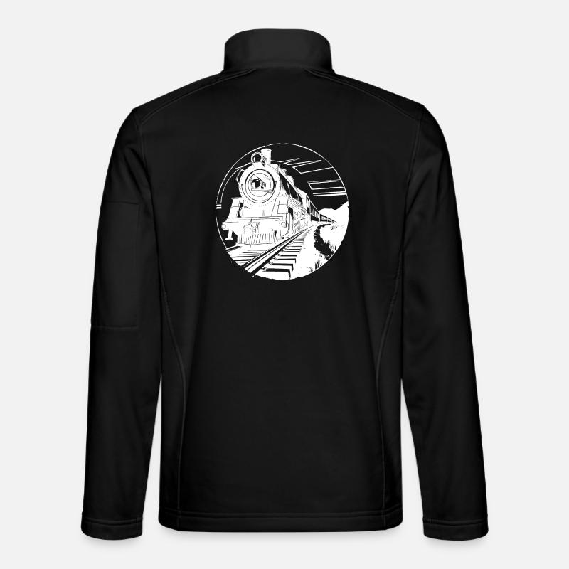 Railway Graphic - Unisex Softshell Jacket - black