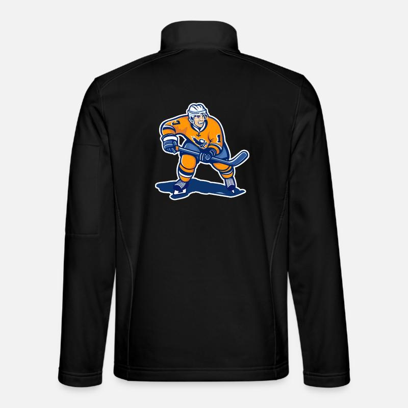 Hockey Player Graphic - Unisex Softshell Jacket - black