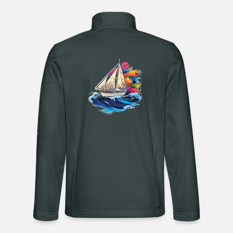 Sailing Synthwave Unisex Softshell Jacket