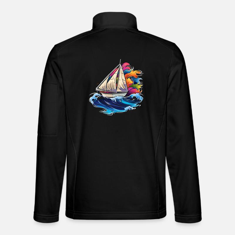 Sailing Synthwave - Unisex Softshell Jacket - black