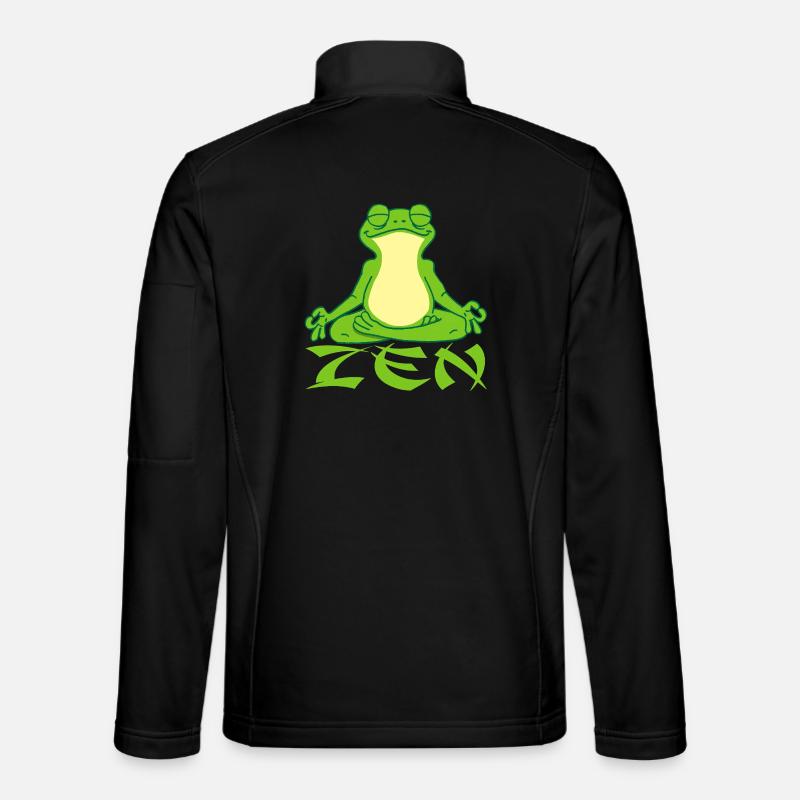 Frog doing yoga - Unisex Softshell Jacket - black