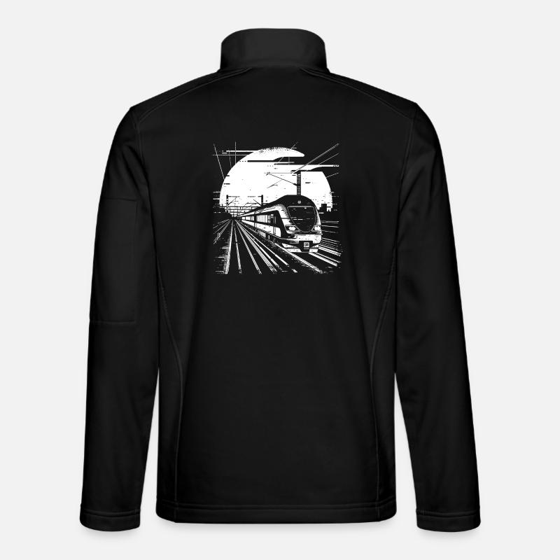 Railway Drawing - Unisex Softshell Jacket - black