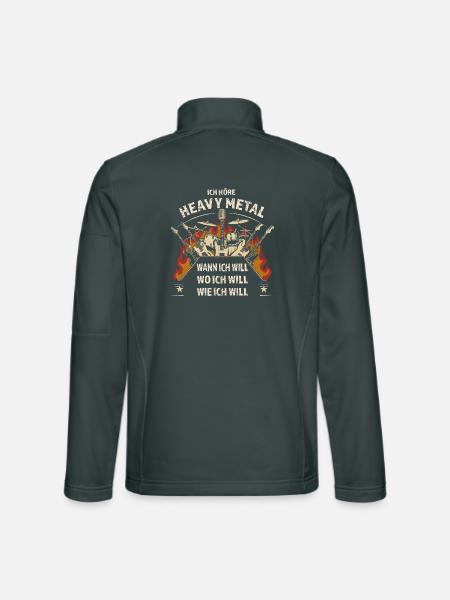 J’écoute du heavy metal quand je veux - Veste en tissu softshell Unisexe - gris foncé - Dos