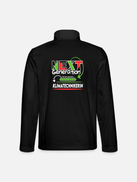 Klimatechnikerin Next Generation Beruf Arbeit Frau - Unisex Softshelljacke - Schwarz - Hinten