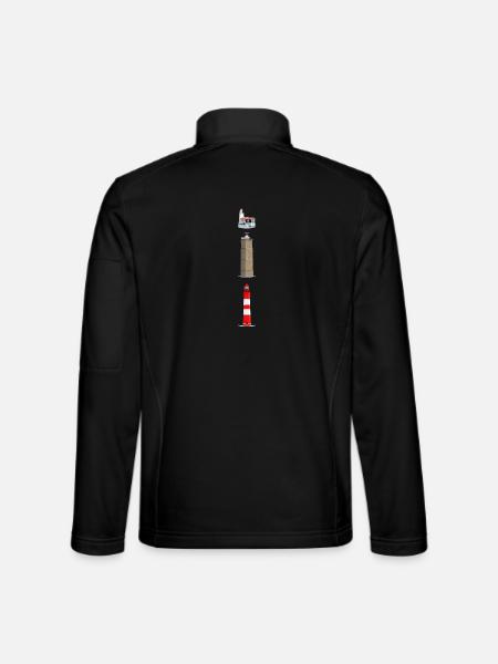 Leuchttürme Ameland, Terschelling, Marken - Unisex Softshelljacke - Schwarz - Hinten