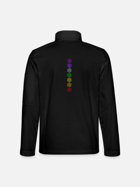 Fleur de Vie - 5ème Dimension - 7 Chakras - Veste en tissu softshell Unisexe - noir - Dos