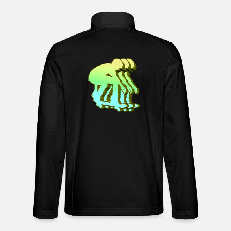 Skateboarder 3D - Unisex Softshell Jacket - black