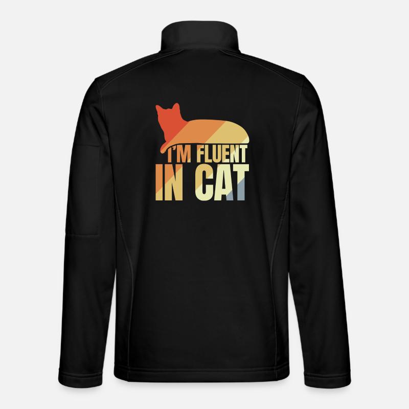 I'm Fluent In Cat - Unisex Softshell Jacket - black