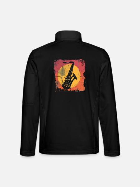 Saxophone Vaporwave - Unisex Softshell Jacket - black