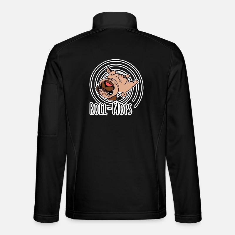 Rolling Pug - En rullende mops - Unisex softshell-jakke - svart