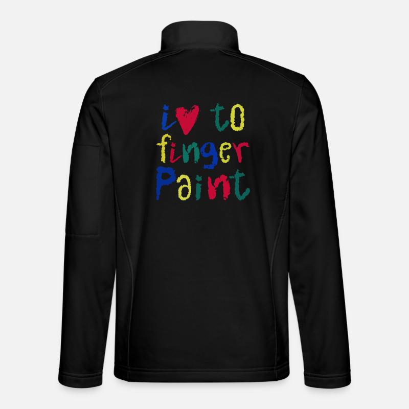 Ich liebe Fingerfarben | Malspaß Design Kinder - Unisex Softshelljacke - Schwarz