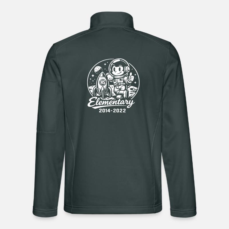 Astronaute et fusée dans le cosmos Veste en tissu softshell Unisexe