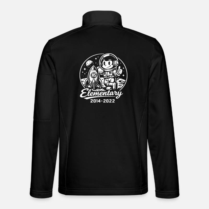 Astronaute Élémentaire Lune - Veste en tissu softshell Unisexe - noir