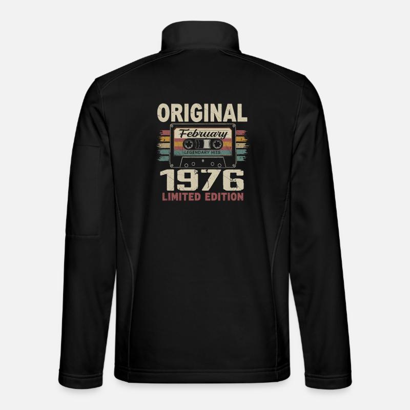 February 1976, February 1976 Birthday Gift - Unisex Softshell Jacket - black