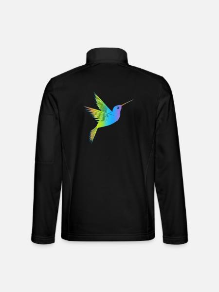 Rainbow bird - Unisex Softshell Jacket - black
