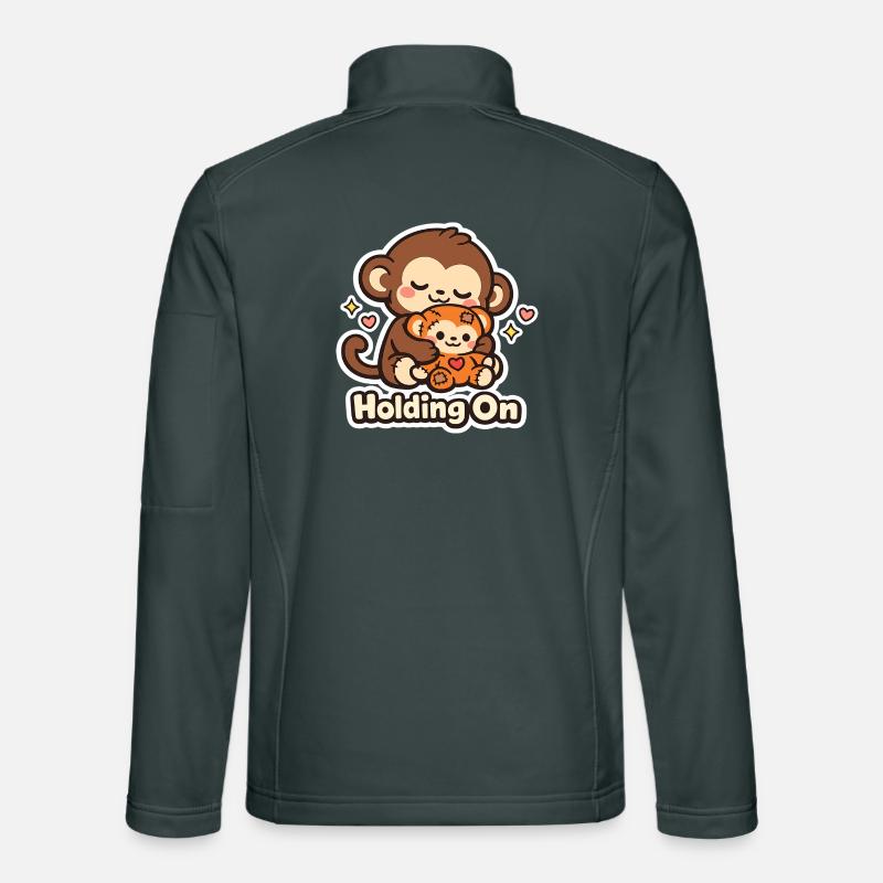 Punch Macaque Holding On Unisex Softshell Jacket