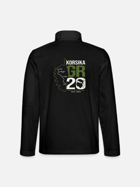 GR20 Finisher Korsika Trekking Wanderung - Unisex Softshelljacke - Schwarz - Hinten