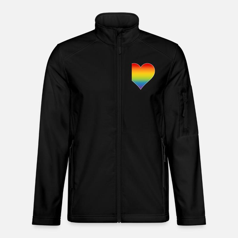Rainbow Heart - Unisex Softshell Jacket - black