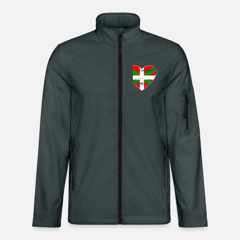 Drapeau basque coeur utilisé Veste en tissu softshell Unisexe