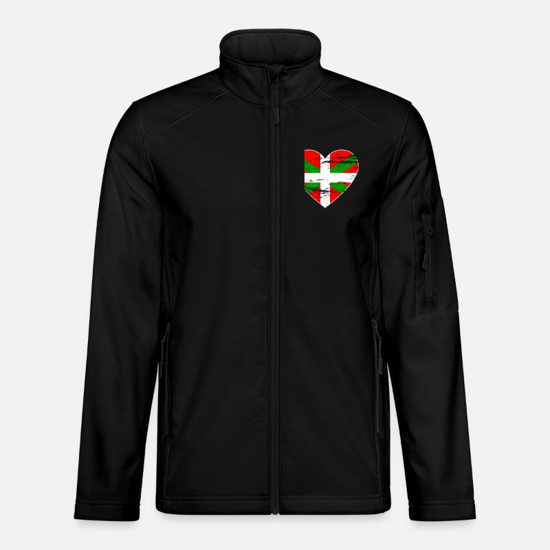 Drapeau basque coeur utilisé - Veste en tissu softshell Unisexe - noir