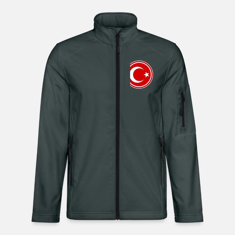 Turkey flag round Unisex Softshell Jacket