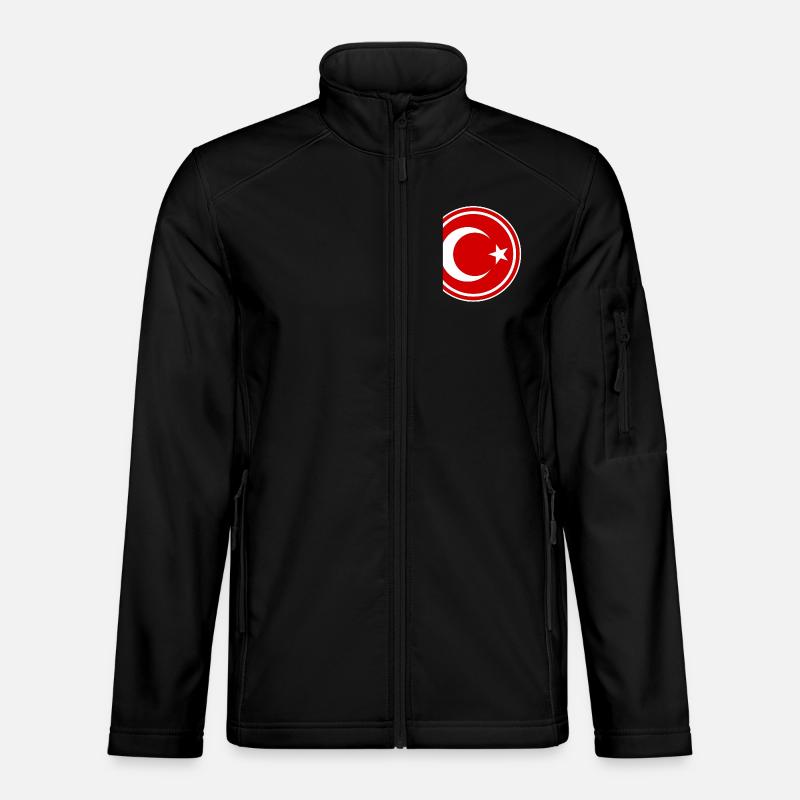 Turkey flag round - Unisex Softshell Jacket - black