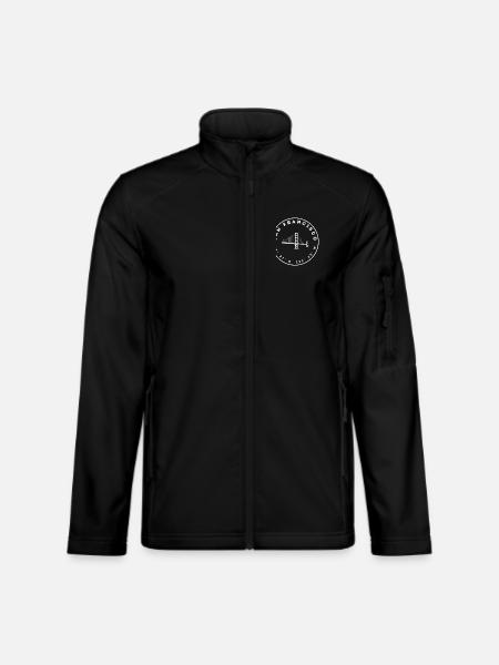 San Francisco - Golden Gate Bridge und Koordinaten - Unisex Softshelljacke - Schwarz - Vorne