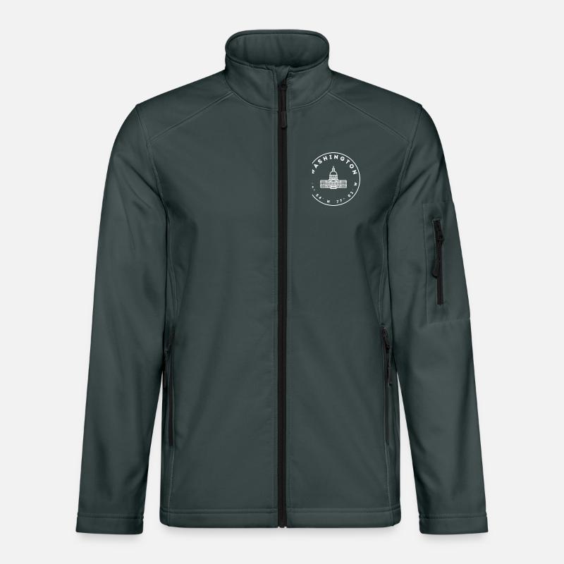 Washington DC with Capitol and coordinates Unisex Softshell Jacket