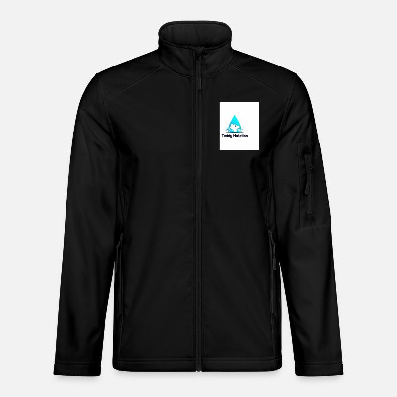 Teddy Bear and Wave Swim - Unisex Softshell Jacket - black