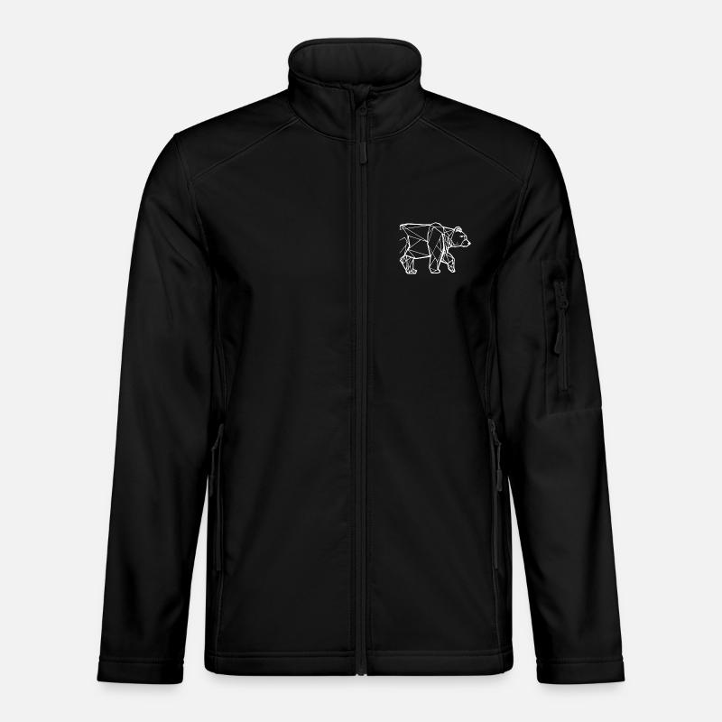 BEAR / N white - Unisex Softshell Jacket - black