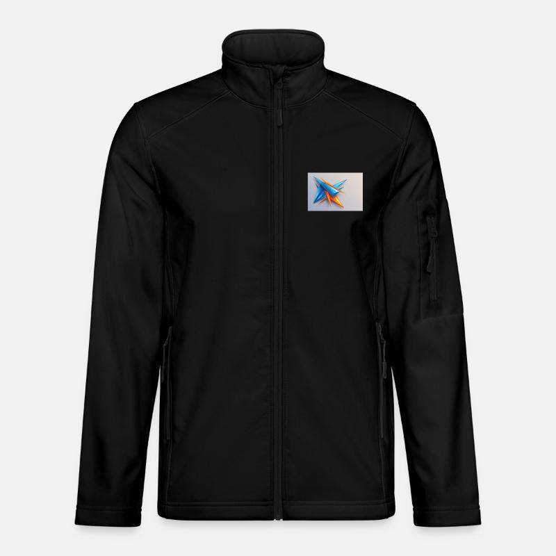 Origami Stern BlauOrange - Unisex Softshelljacke - Schwarz